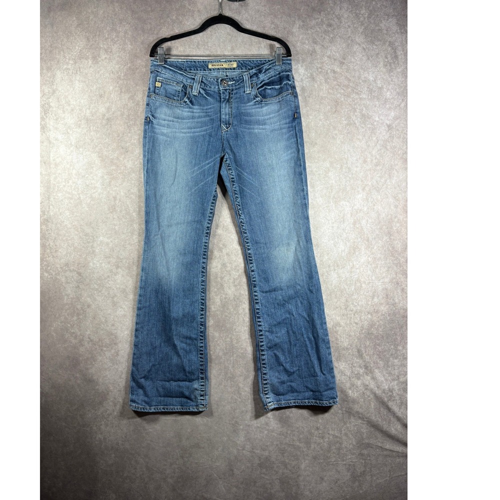 Big Star Jeans Women 30R Blue Maddie Mid Rise Bootcut Stretch Denim Embroidered
